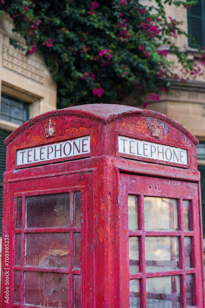 Color image of an old English telephone booth Color image of an old English telephone booth