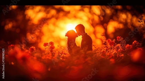 Wallpaper Mural couple kissing with roses created by ai Torontodigital.ca