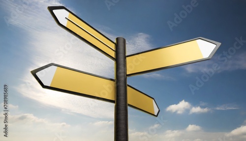 direction sign with clipping path