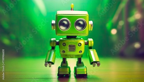 little green retro robot toy