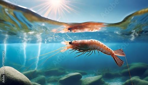 shrimp in the water