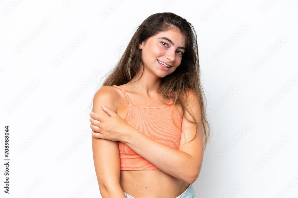 Young caucasian woman isolated on white background laughing Young caucasian woman isolated on white background laughing