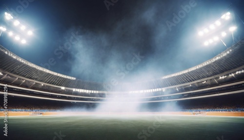 bright stadium arena lights and smoke © Richard