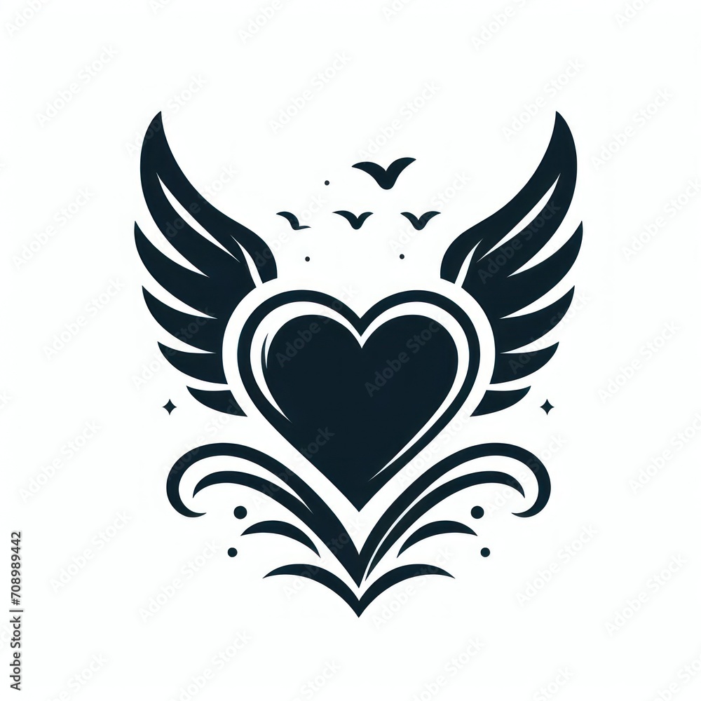 heart with wings or heart and wings