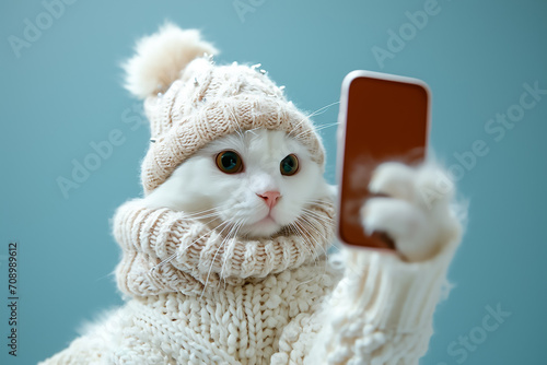 A cute Cat taking a selfie