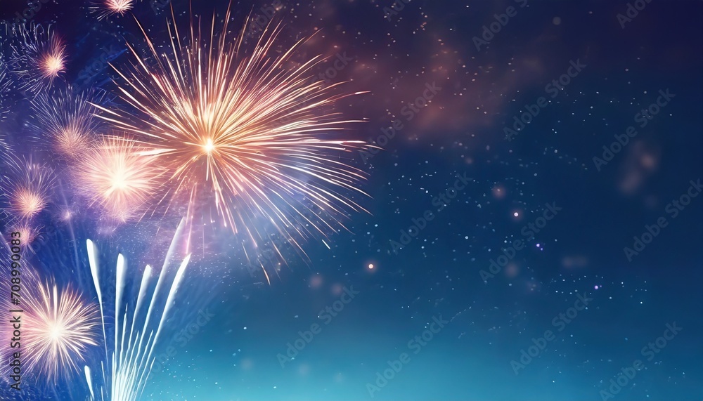 abstract fireworks background and space for text