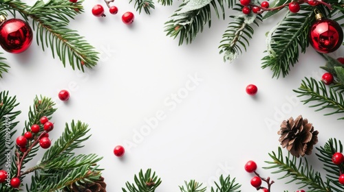 Holiday Greeting Card Template  A simple and festive image with a blank area for adding personalized holiday greetings or promotional messages.  