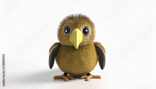 kiwi bird toy sitting on the white background