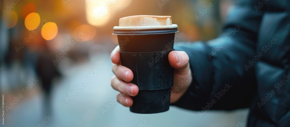 Person with a coffee to go Person with a coffee to go
