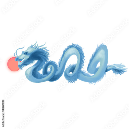 dragon new year with magic stone