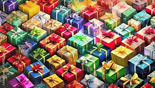 christmas gift box colorful multicolored gift boxes merry christmas and happy new year festive bright beautiful background