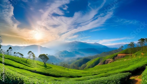 green valleys of tea plantations in munnar