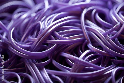 A captivating display of metallic paper clips forming an intricate design on a lavender surface