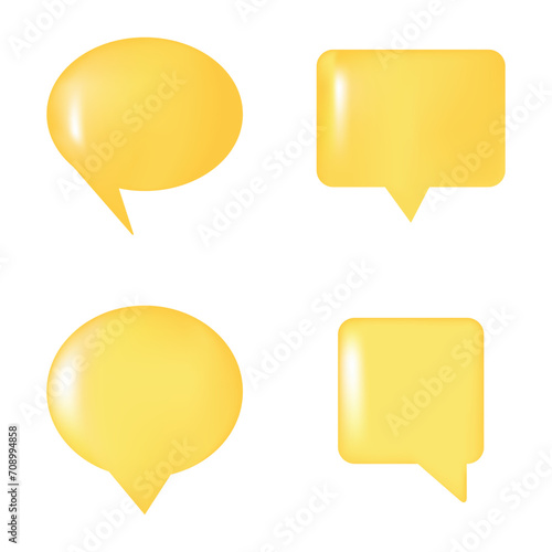 collection of 3d speech bubbles