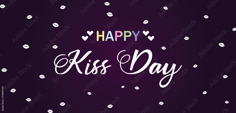 Happy Kiss Day Beautiful Text illustration Design Happy Kiss Day Beautiful Text illustration Design