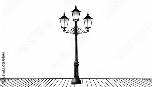 vector illustration of an old fashioned street lamppost
