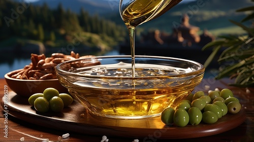Fluid green olive oil.UHD wallpaper