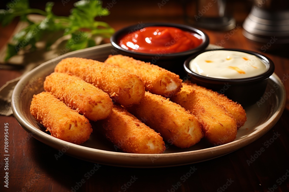 Group of breadcrumb covered mozzarella cheese sticks Group of breadcrumb covered mozzarella cheese sticks