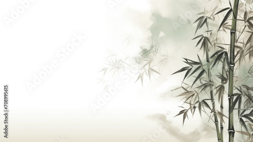 Bamboo ink painting style background illustrator