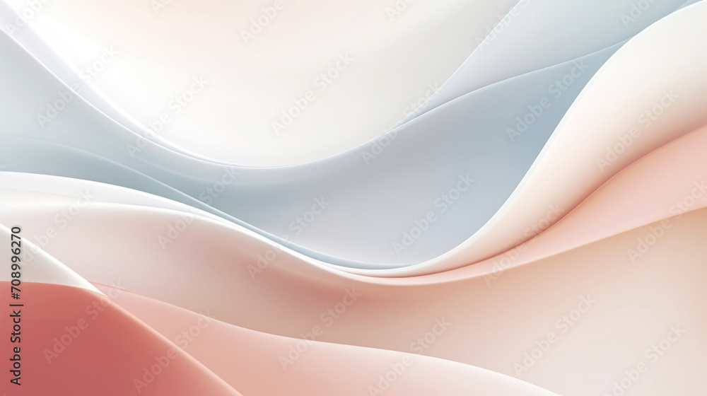 Obraz premium Abstract 3d wavy smooth background. Multicolor pastel colour palette. Aesthetic concept. Generative AI