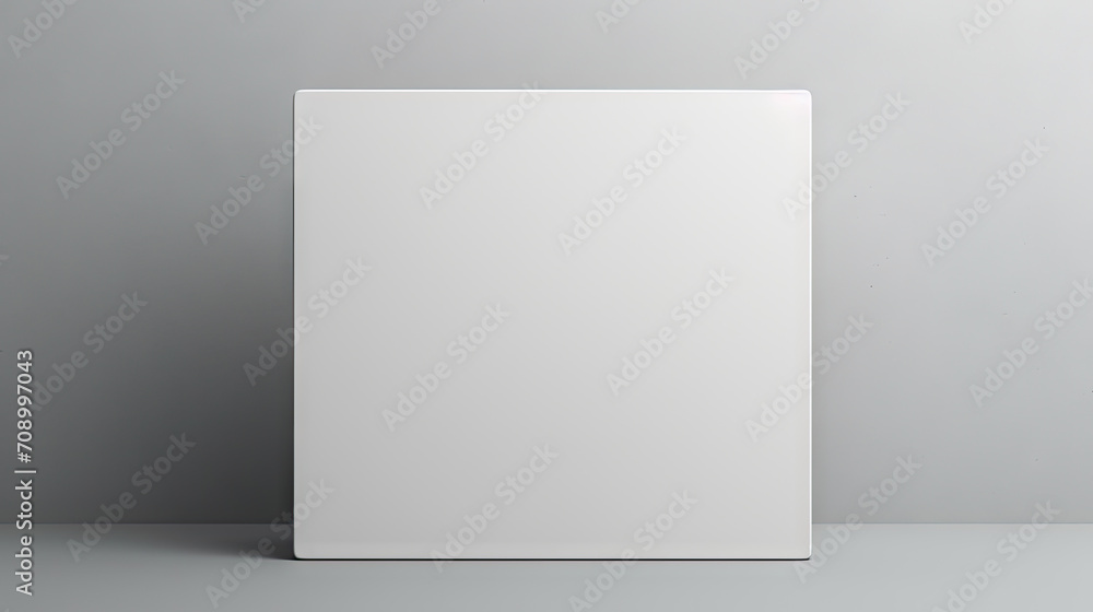 blank white box on white wall