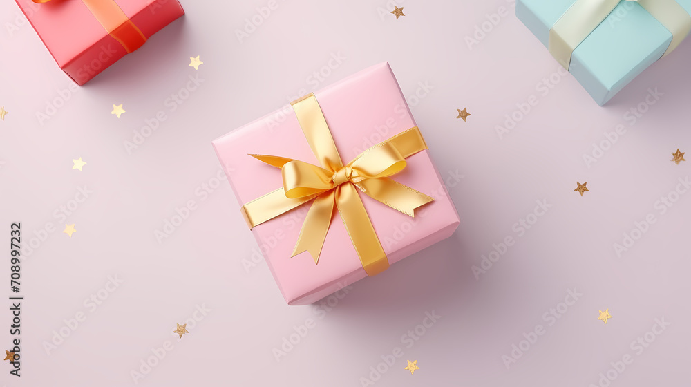 Gift box background with copy space for Christmas gifts, holidays or birthdays Gift box background with copy space for Christmas gifts, holidays or birthdays