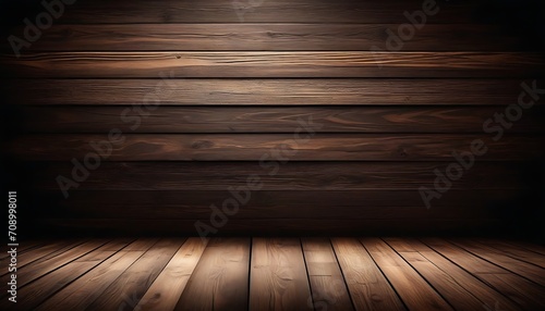 wooden wall and floor studio set, single light central, hd