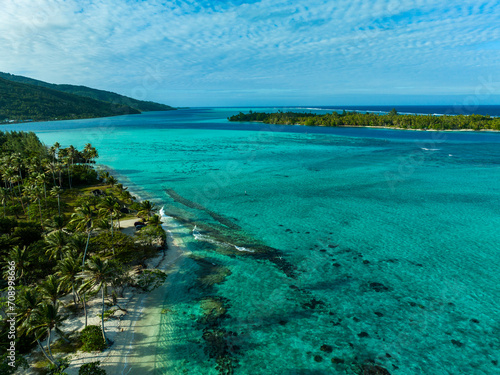 Huahine paradise by drone, French Polynesia