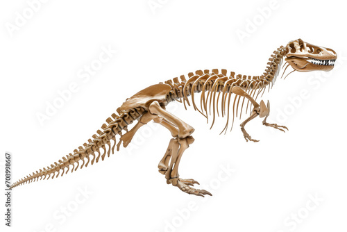dinosaur bone fossil isolated on transparent background  generative ai