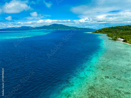 Taha'a paradise by drone, French Polynesia © Azathoth Pics