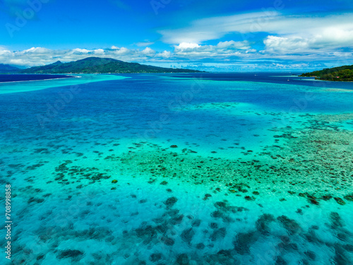 Taha'a paradise by drone, French Polynesia © Azathoth Pics