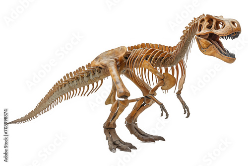 Fototapeta Naklejka Na Ścianę i Meble -  dinosaur bone fossil isolated on transparent background ,generative ai