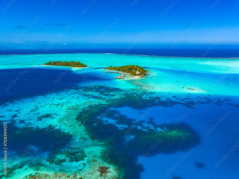 Bora Bora paradise by drone, French Polynesia
