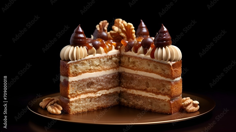 Fotografie Hazelnut praline layer cake