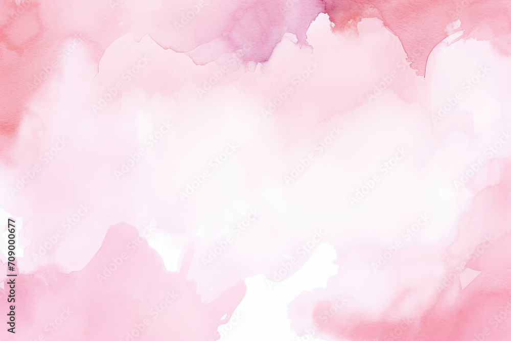 pink watercolor background with clouds . Peach, light pink with gold stripes watercolor, ink,	
