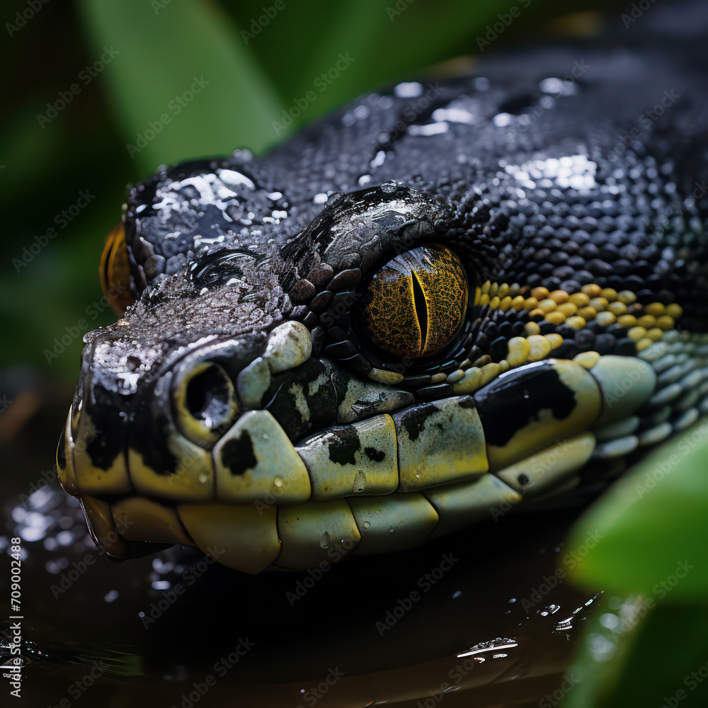 Fototapeta premium close up of a snake face
