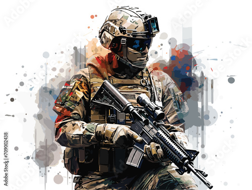 soldier with rifle
