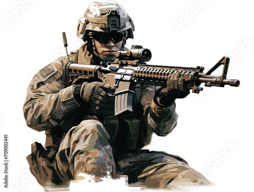 soldier with rifle