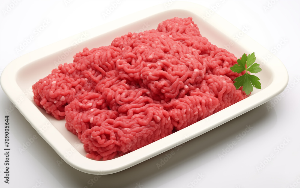 Fresh minced meat ready for cooking Isolated on White background Generated AI