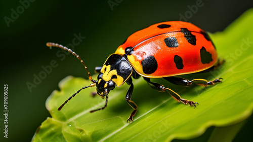 The firebug, Pyrrhocoris apterus, is a common insect of the family Pyrrhocoridae, Cret, generative ai © Chaman