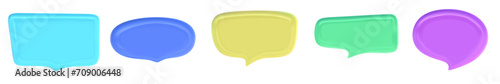 3d speech balloon set for text. Cloud for message talk. Speak dialog box. 3d vector render.