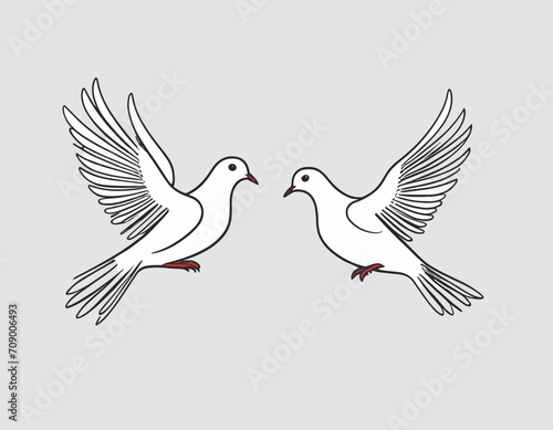Wedding Dove Cartoon Colored Clipart Illustration © Ouahdou