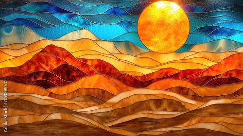 Stained glass window background with colorful.