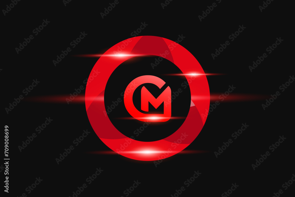 Fototapeta premium CM Red logo Design. Vector logo design for business.