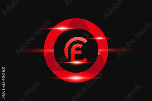 CF Red logo Design. Vector logo design for business.