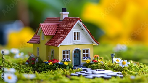 Miniature Cottage House, last puzzle piece, Tiny Home Realty, Real Estate Miniatures, Mini Home Investment 