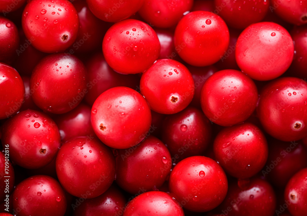 Heap of cranberry, top view, berry background Heap of cranberry, top view, berry background
