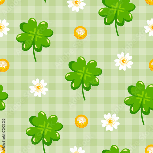 Seamless pattern St.Patrick's Day elements. Vector illustration.	