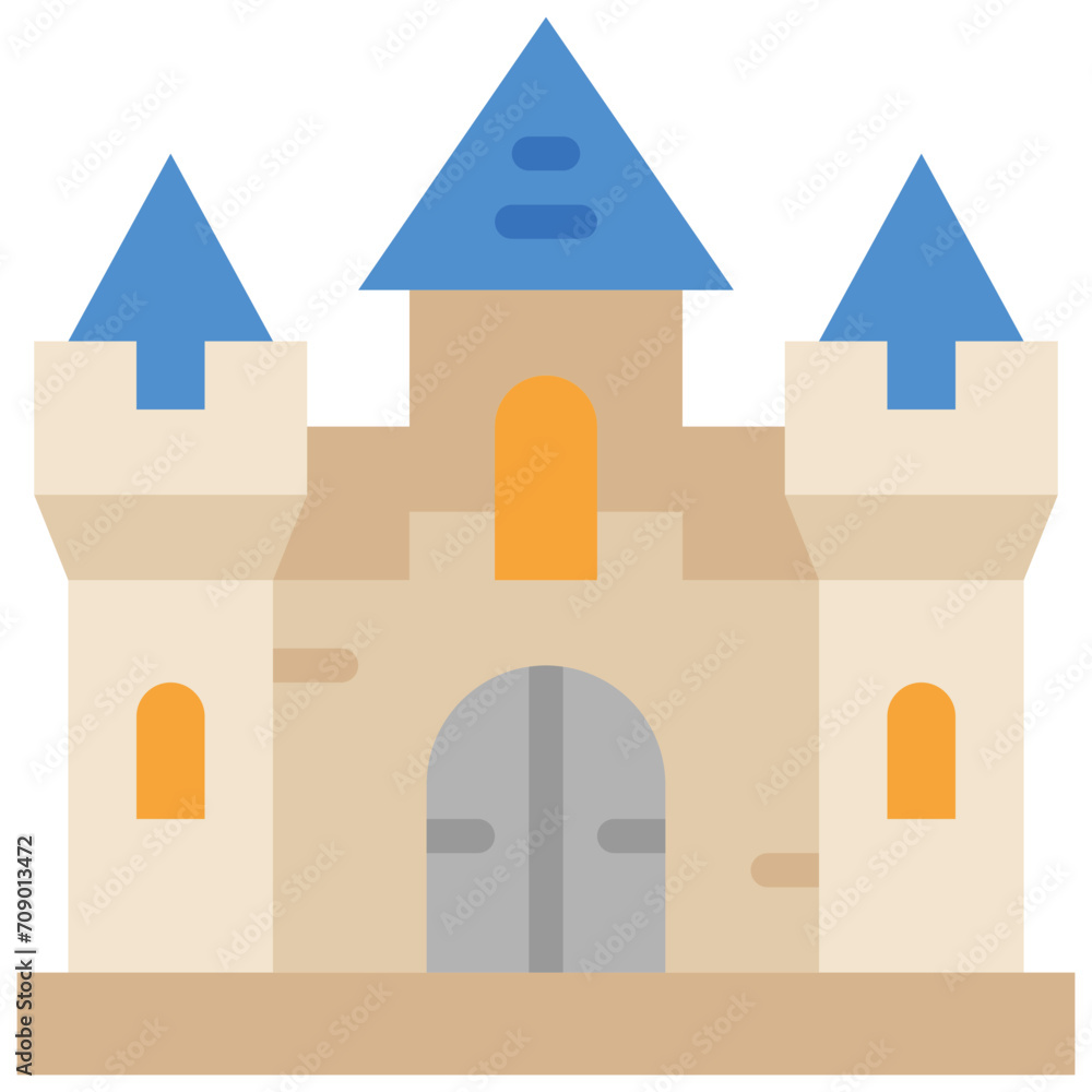 castle flat icon