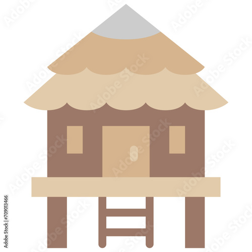 bungalow flat icon